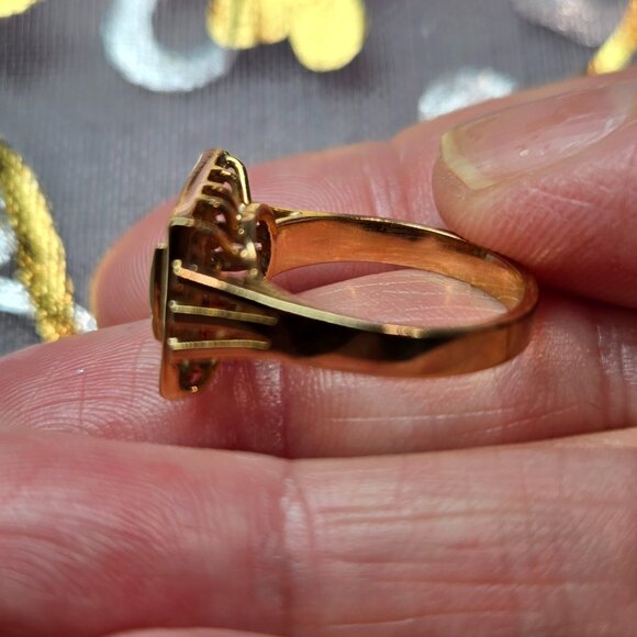 Exquisite Jade & Diamond Cocktail Ring – 18K Gold Elegance - Picture 7 of 11